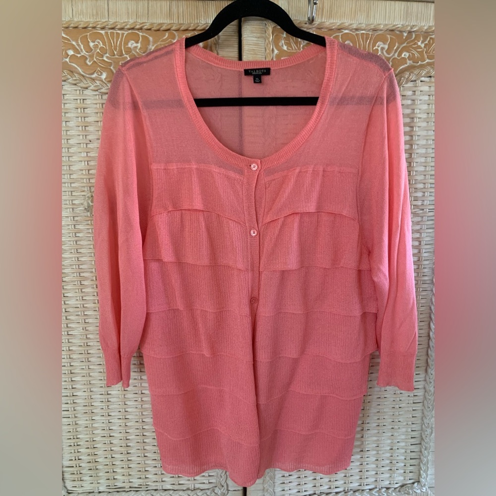 Talbots Coral Cardigan
